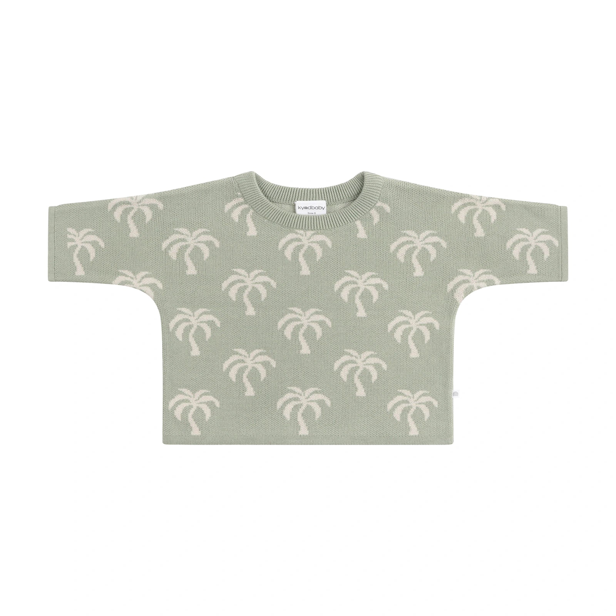Kynd Baby Palm Knit Jacquard Top Sage - Size 2