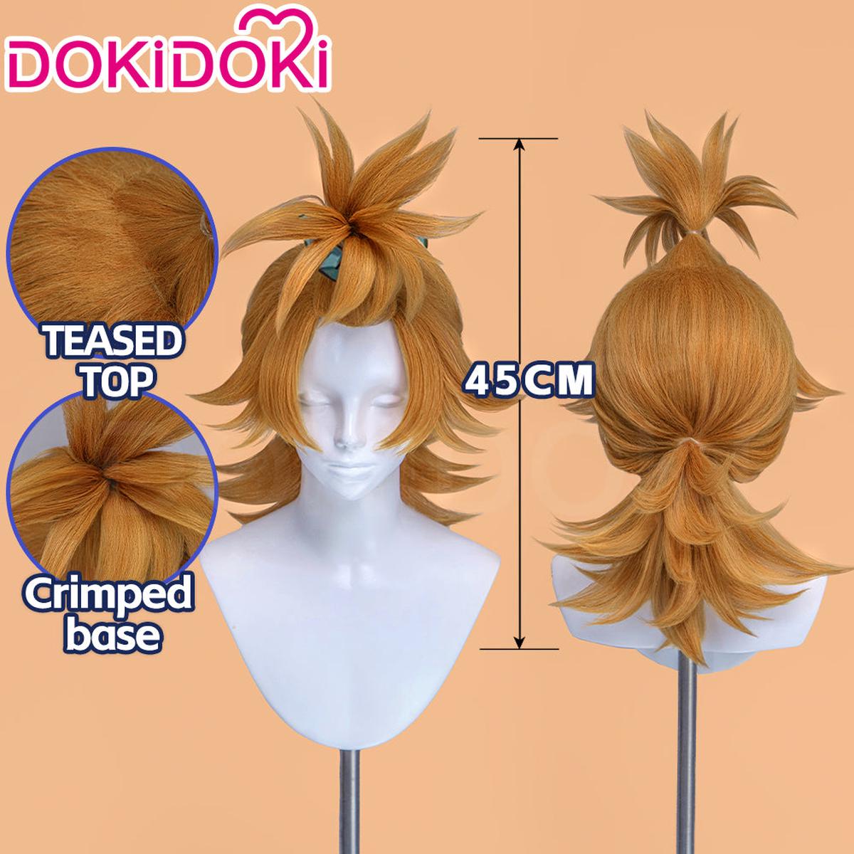 DokiDoki Anime GACHIAKUTA Cosplay Remlin Tysark Wig Long Orange Hair Upward Ponytail
