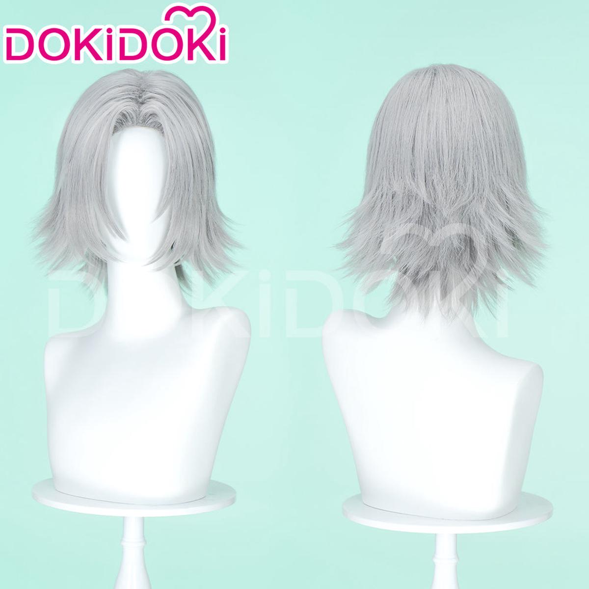 Ready For ShipDokiDoki Anime Kateky Hitman Reborn Cosplay Wig Gokudera Hayato Short Grey Hair