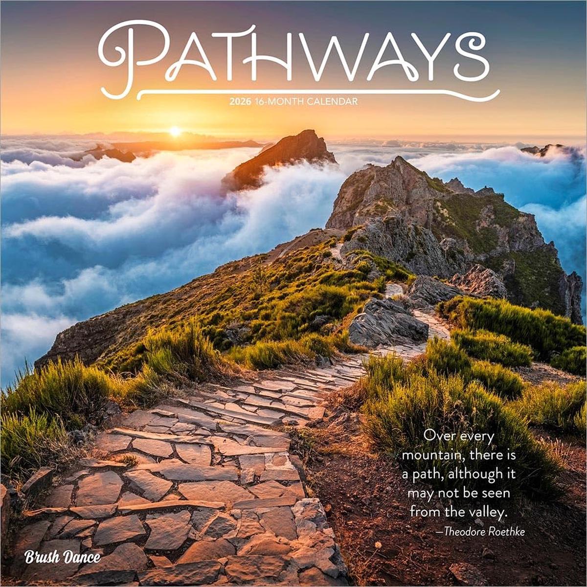 BrownTrout Pathways 2026 12 X 24 Inch (Hanging) Monthly Square Wall Calendar